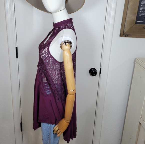 Free People Oversized Tank Dress Purple Sleeveless Mini Relaxed Fit Size XS - Picture 4 of 11